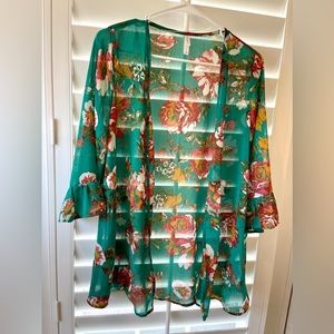Green Floral Kimono Size Small